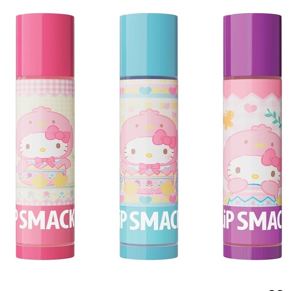 🔥 RARE! Lip Smacker Hello Kitty Lip Balm Trio – Guava, Raspberry & Cherry - Picture 3 of 5